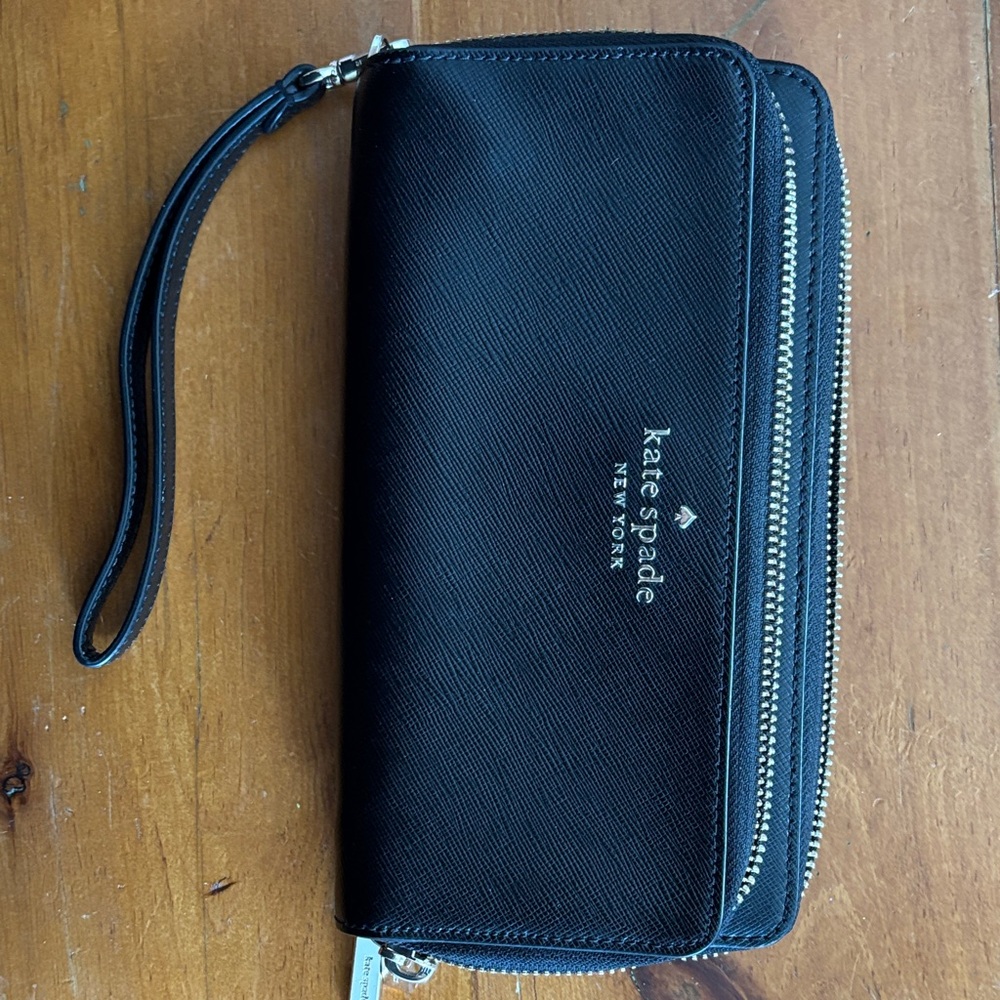 Kate Spade Black Zip-Around Clutch/ Wallet